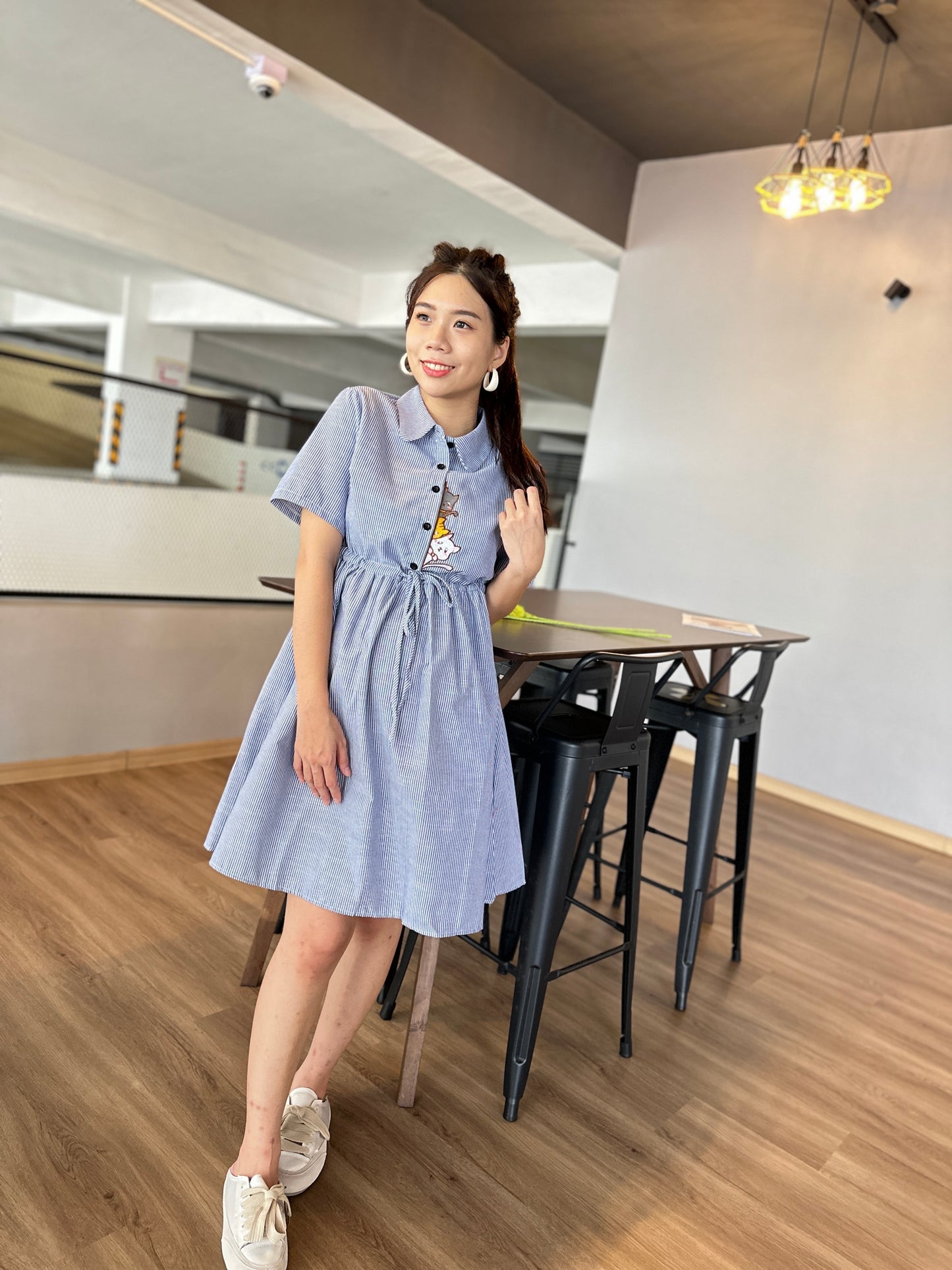 Weyzoe  Kitten Blue Stripes Dress