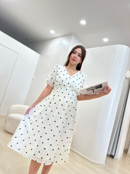 Hazie Polka Flowy Dress