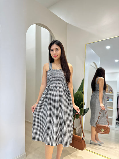 Liliah Checkered Midi Dress