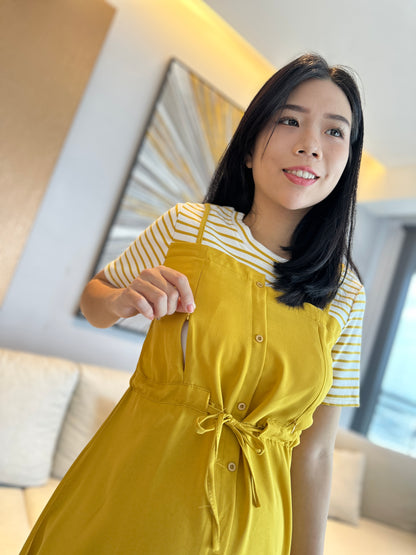 Lizz Mustard Nursing Dress