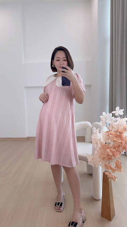 Julene Peach Sleeved Dress