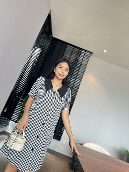 Lovell Grid Collared Dress