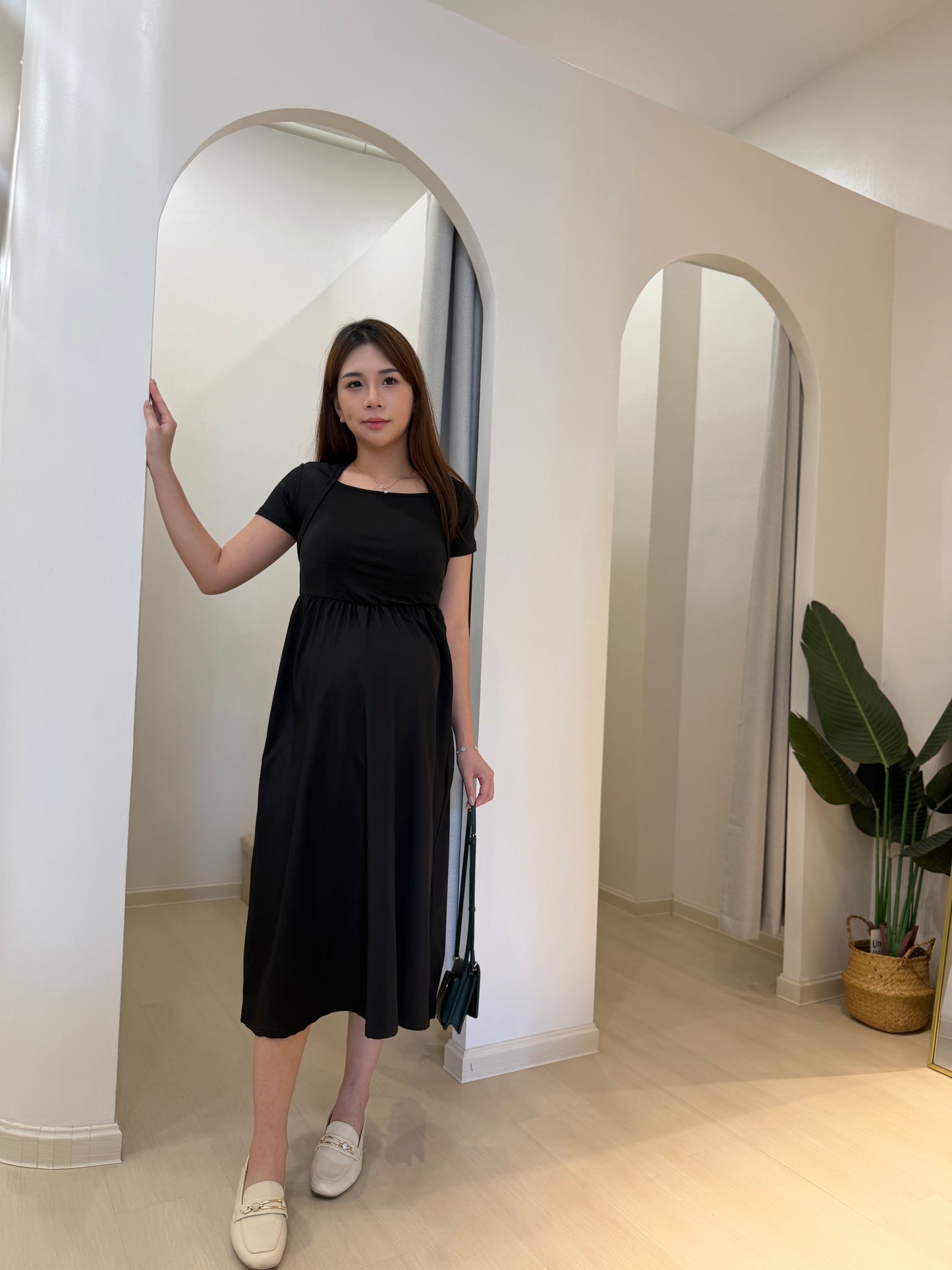 Celine Square Neck Midi Dress