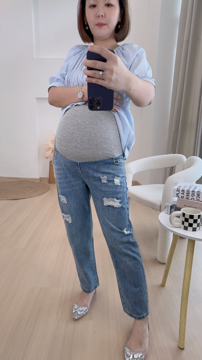 Denim Maternity Long Jeans