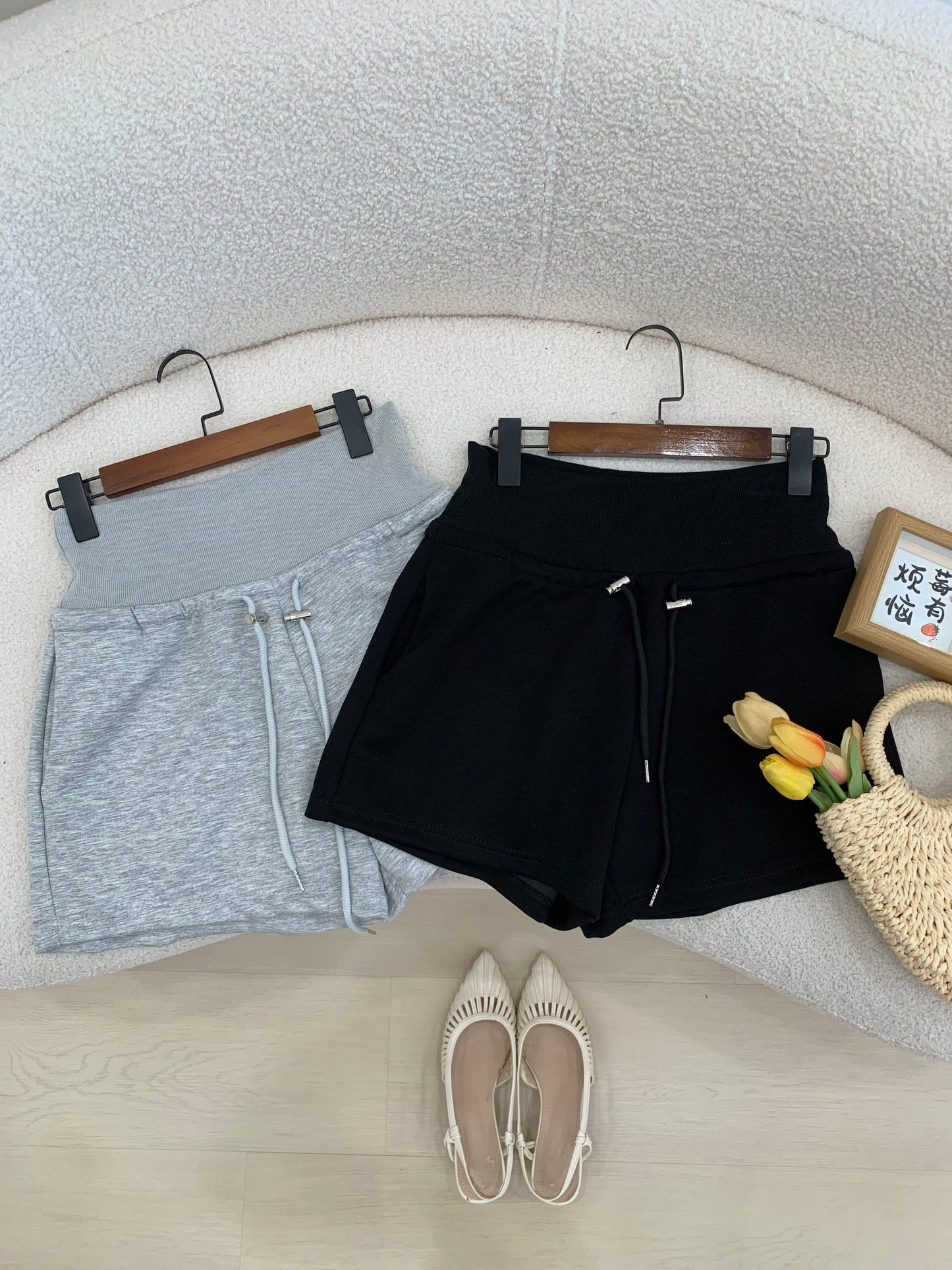 Nayla Cotton Maternity Lounge Shorts