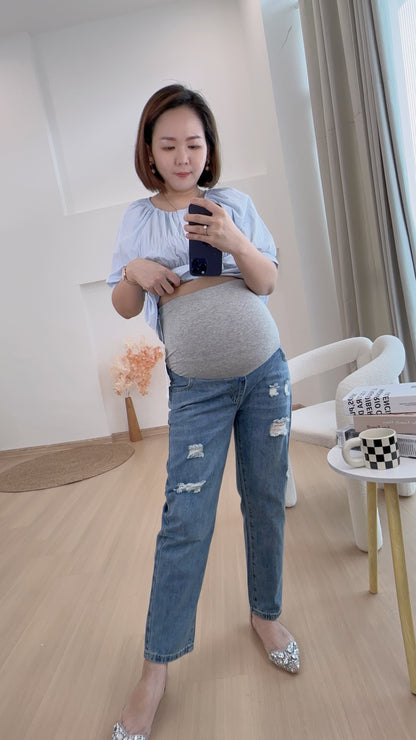 Denim Maternity Long Jeans