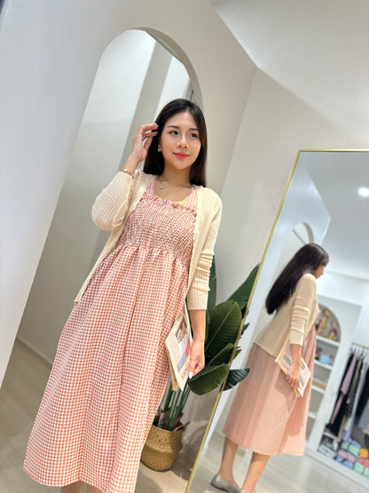 Liliah Checkered Midi Dress