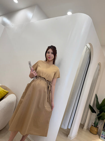 Zoyya Drawstring Pocket Flare Dress