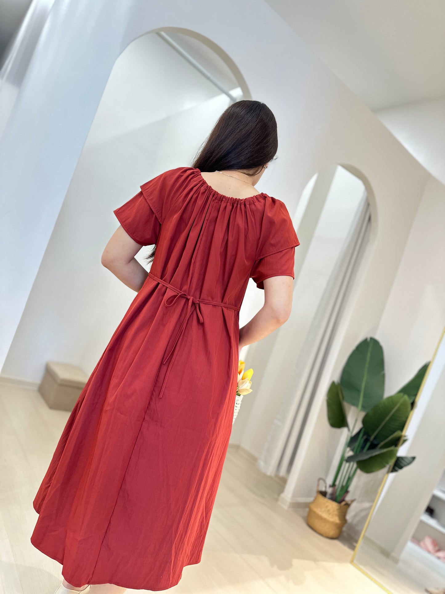 Feena Elegant Button Down Midi Dress