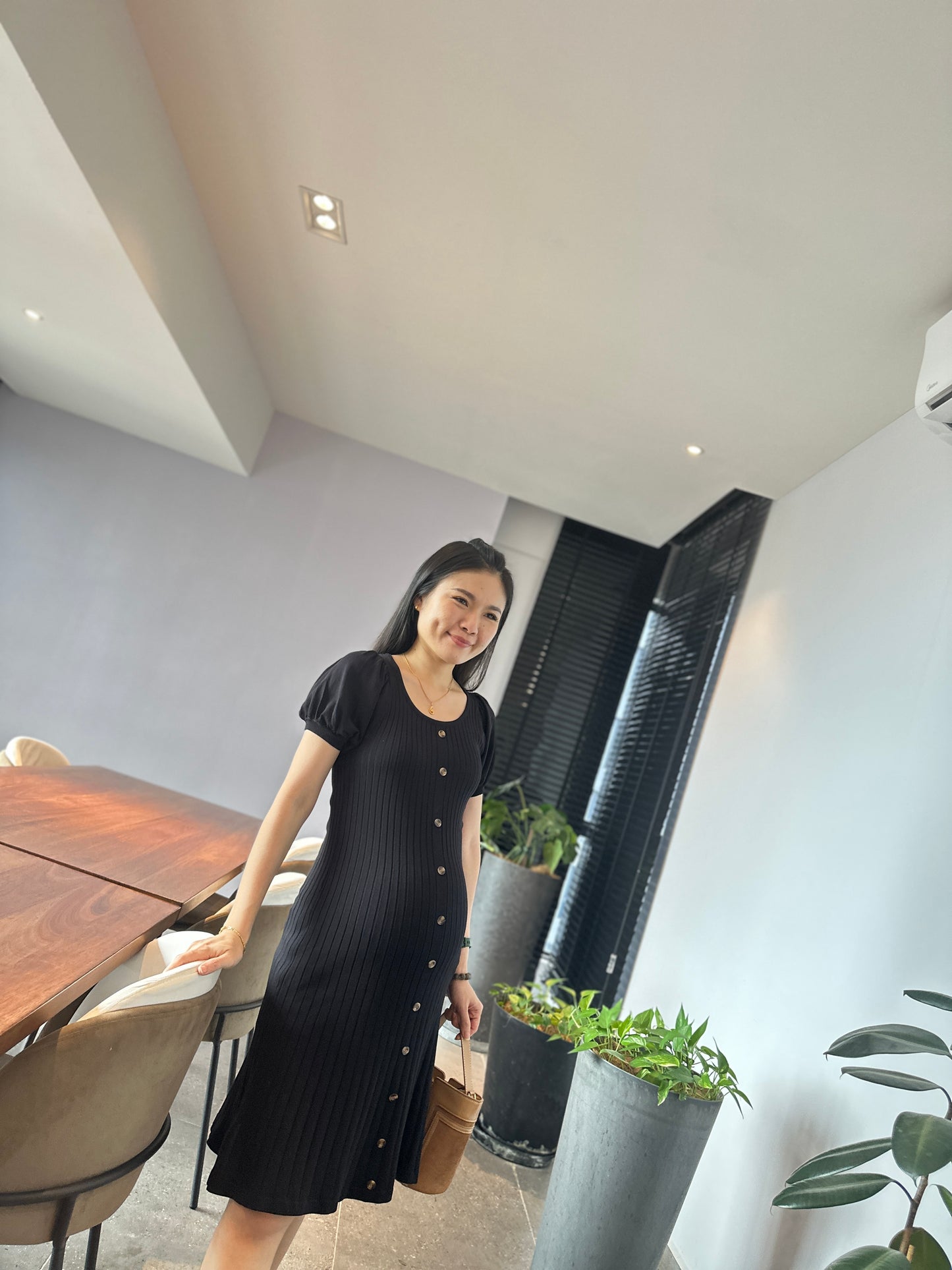 Veanna Black Knits Dress