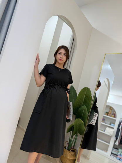 Zoyya Drawstring Pocket Flare Dress