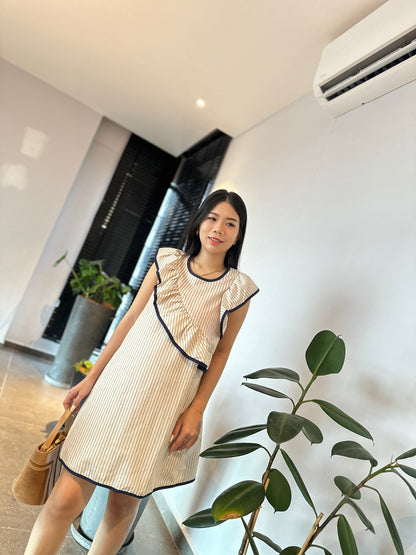 Alvera Ruffle Stripes Dress
