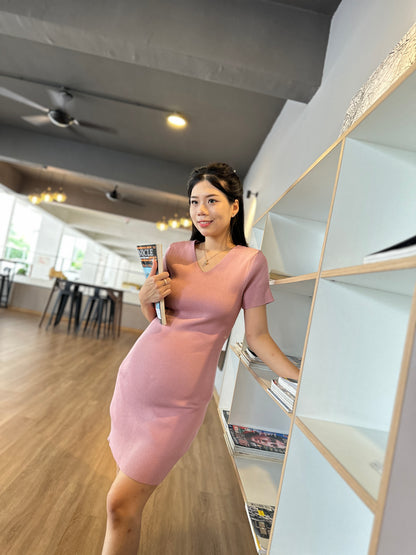 Elya V-Neck Knitted Dress