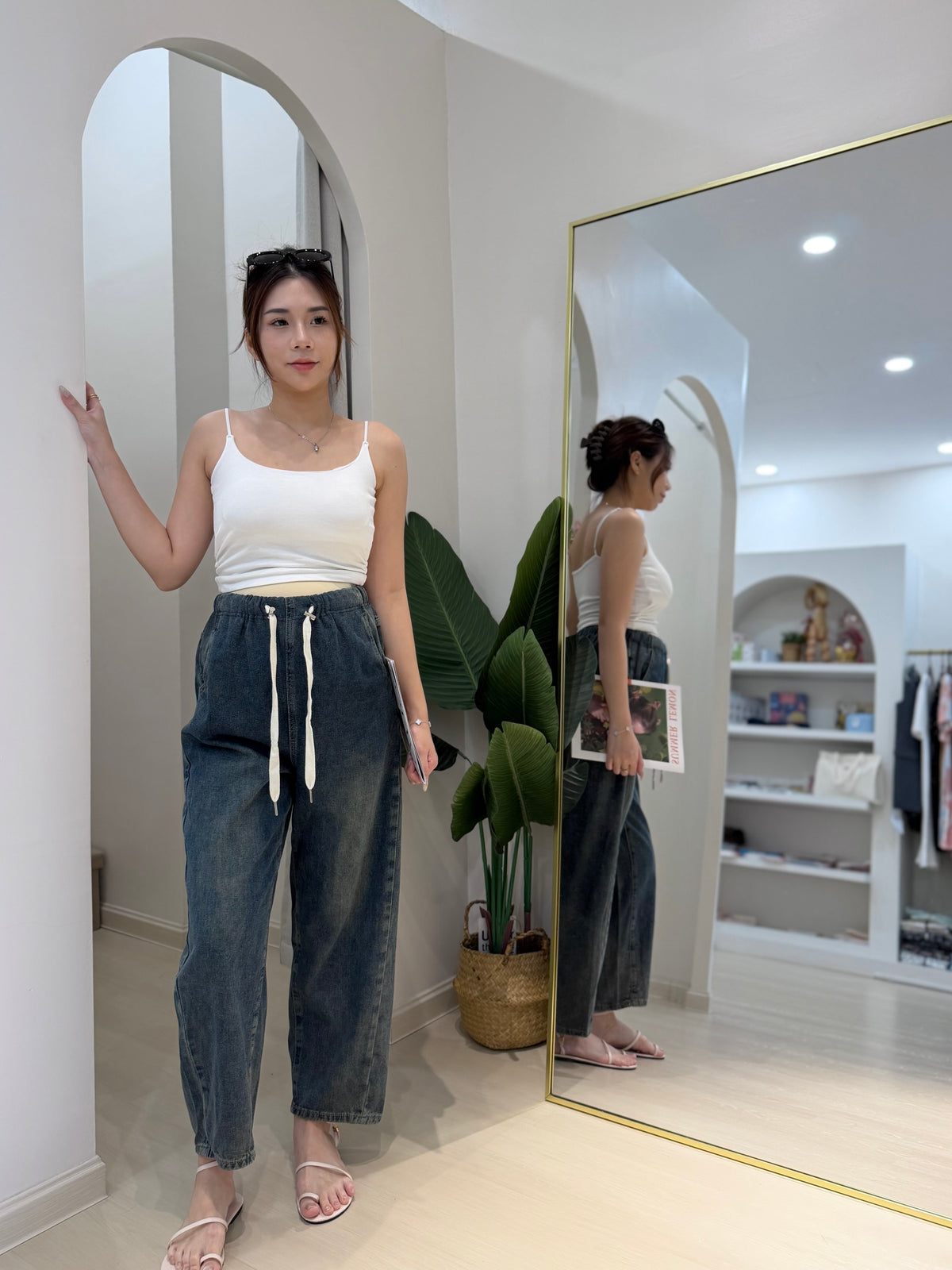 Zoee Wide-Leg Denim Pants