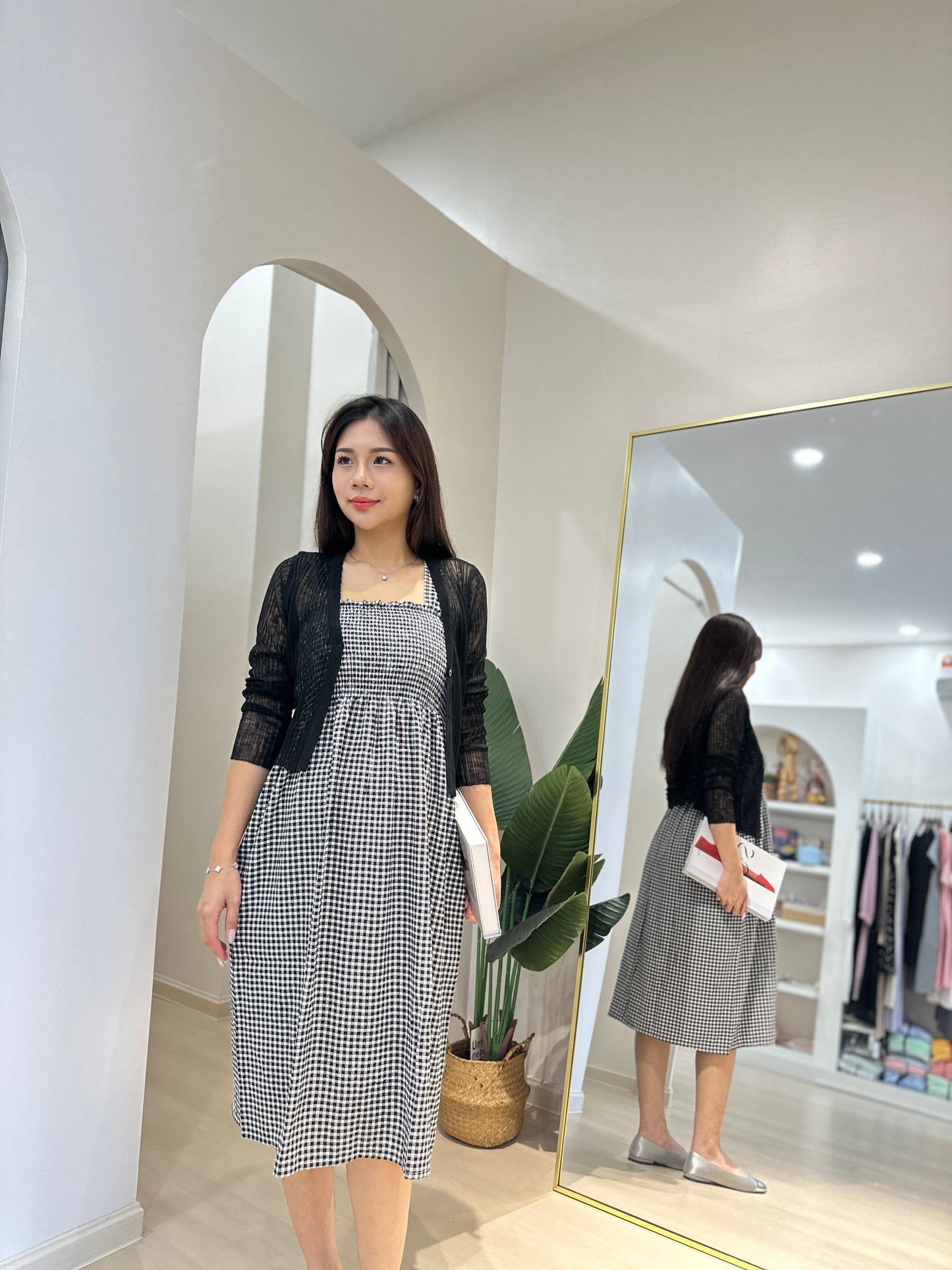 Liliah Checkered Midi Dress