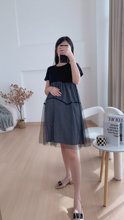 Morinn Black Belly Flare Dress