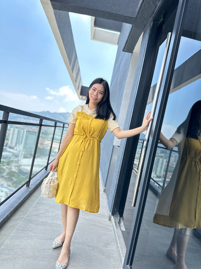 Lizz Mustard Nursing Dress