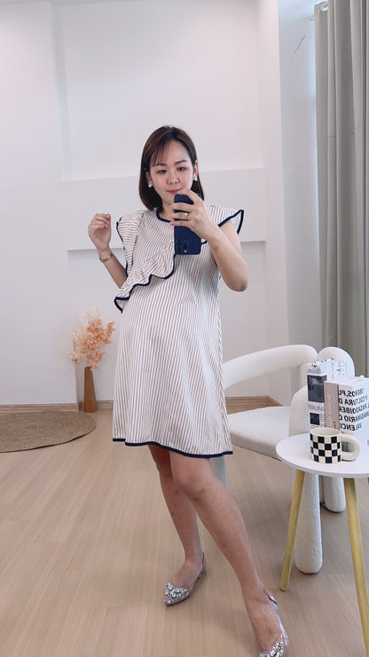 Alvera Ruffle Stripes Dress