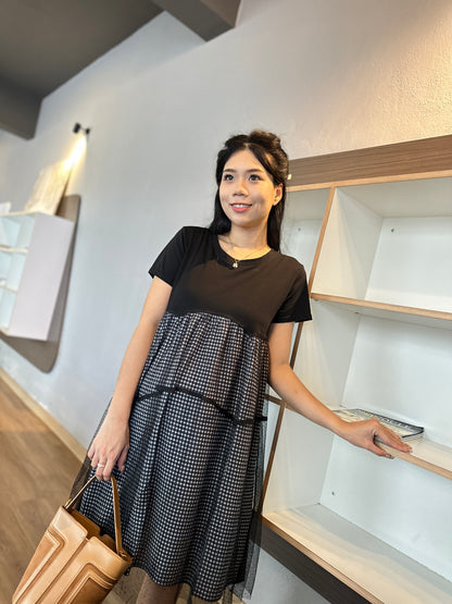 Morinn Black Belly Flare Dress