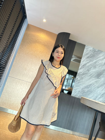 Alvera Ruffle Stripes Dress
