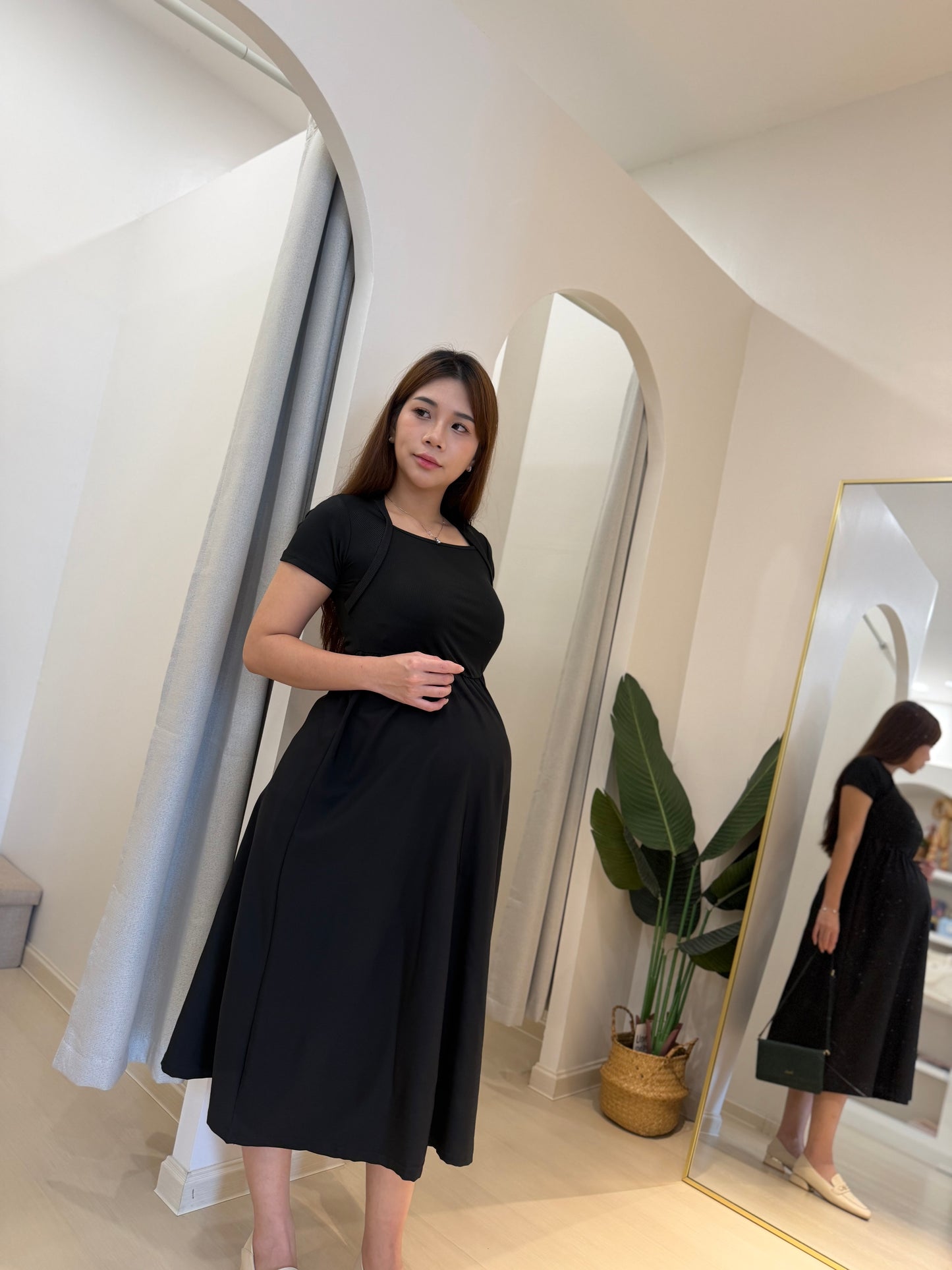 Celine Square Neck Midi Dress