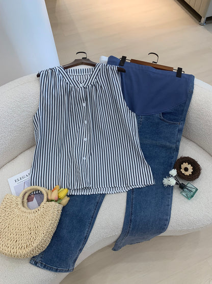 Candy Sleeveless Striped Blouse