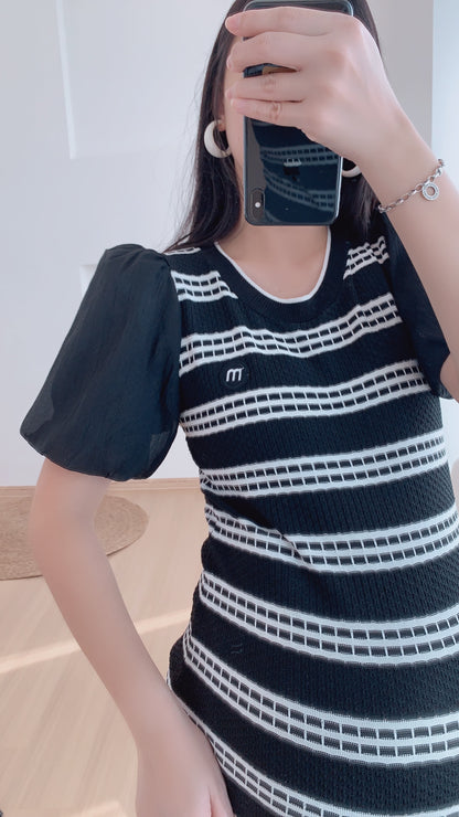 Terra Knits Puffy Sleeves Dress