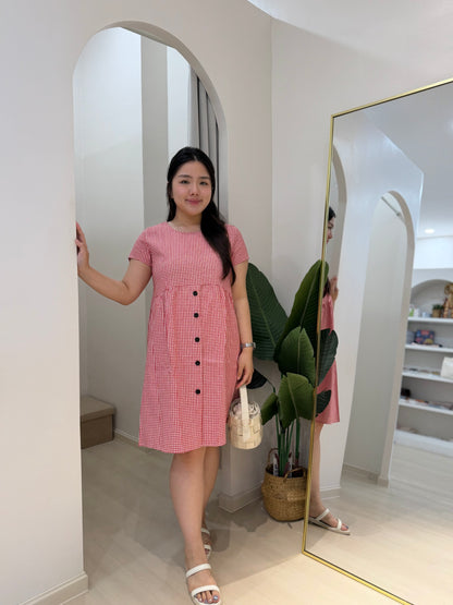 Xena Sleeved Grid Dress
