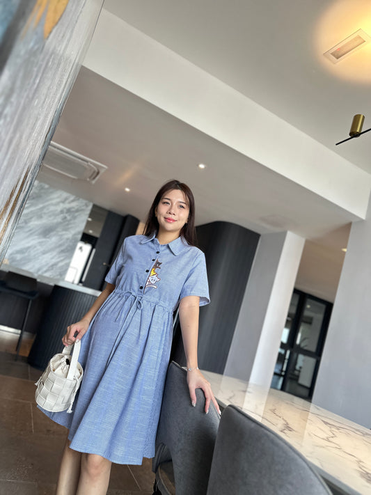 Weyzoe  Kitten Blue Stripes Dress