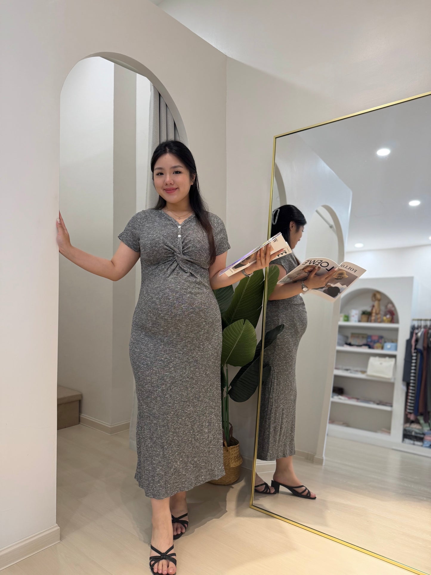 Aylin Twist Knit Maxi Dress