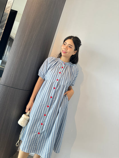 Queeah Button Down Sleeved Dress