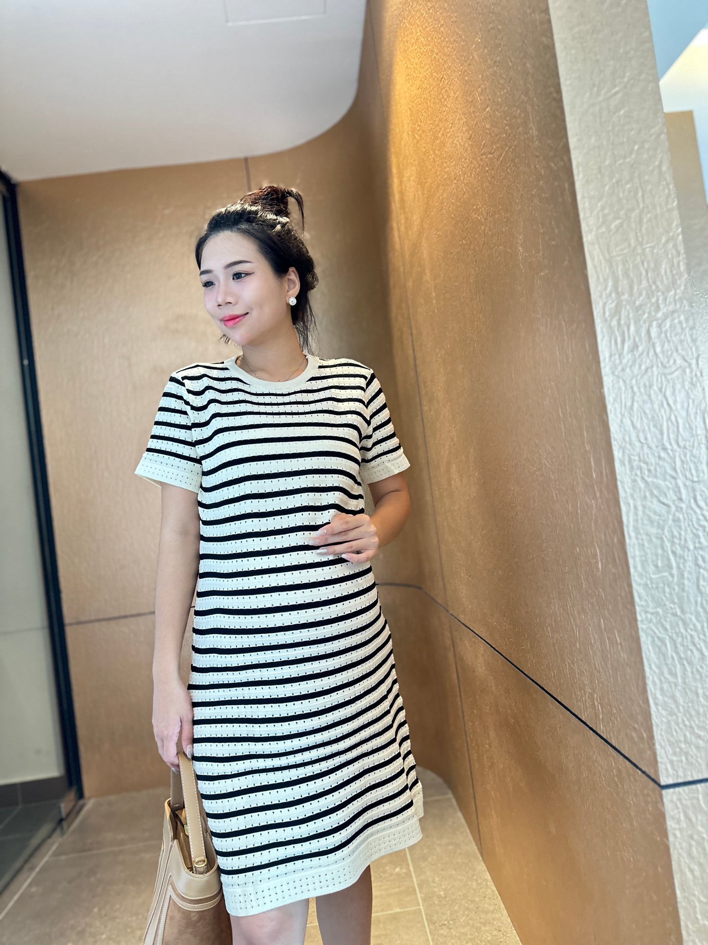 Ellass Stripes Knits Dress