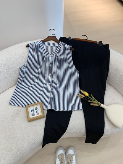 Candy Sleeveless Striped Blouse