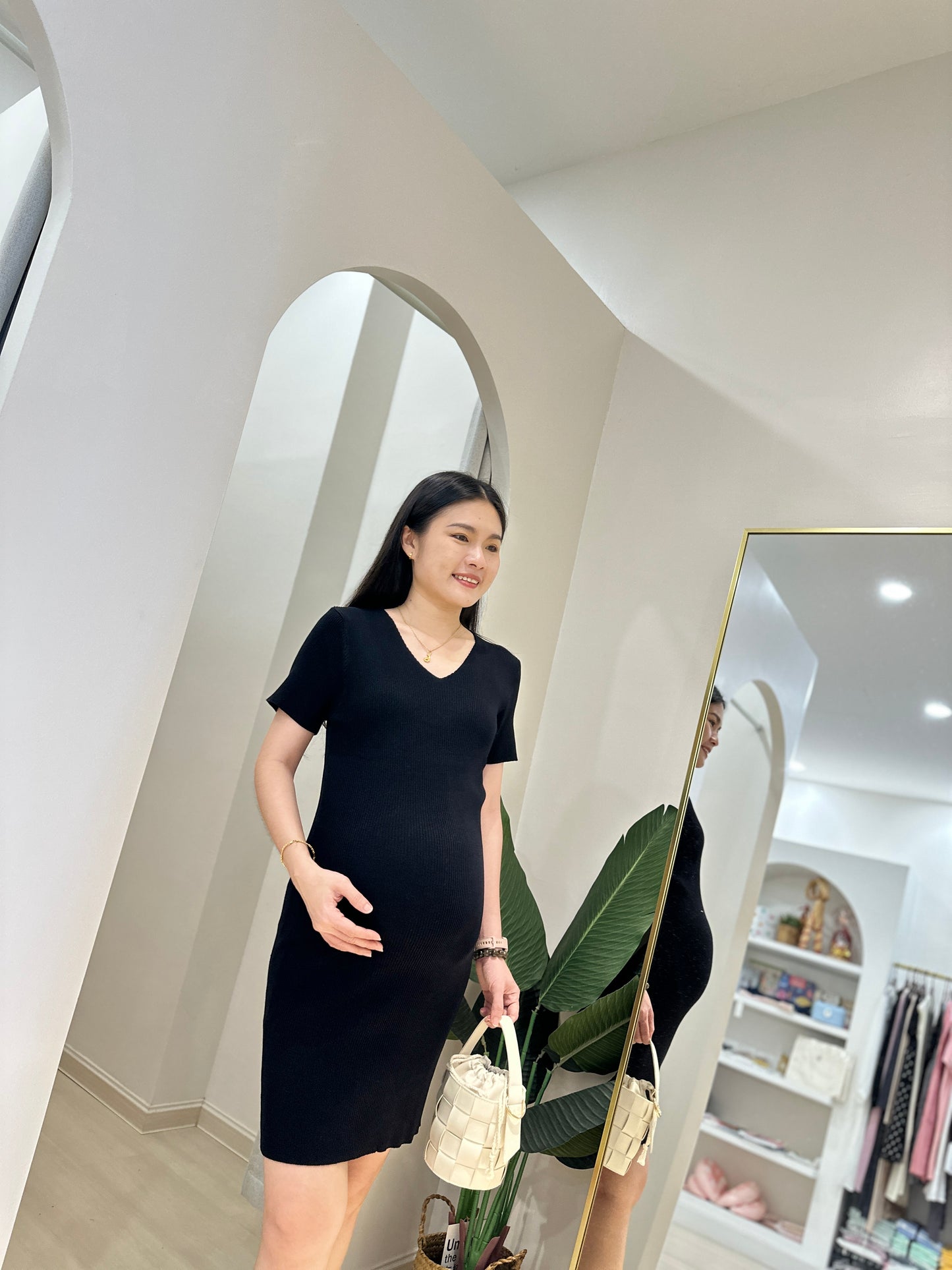 Elya V-Neck Knitted Dress