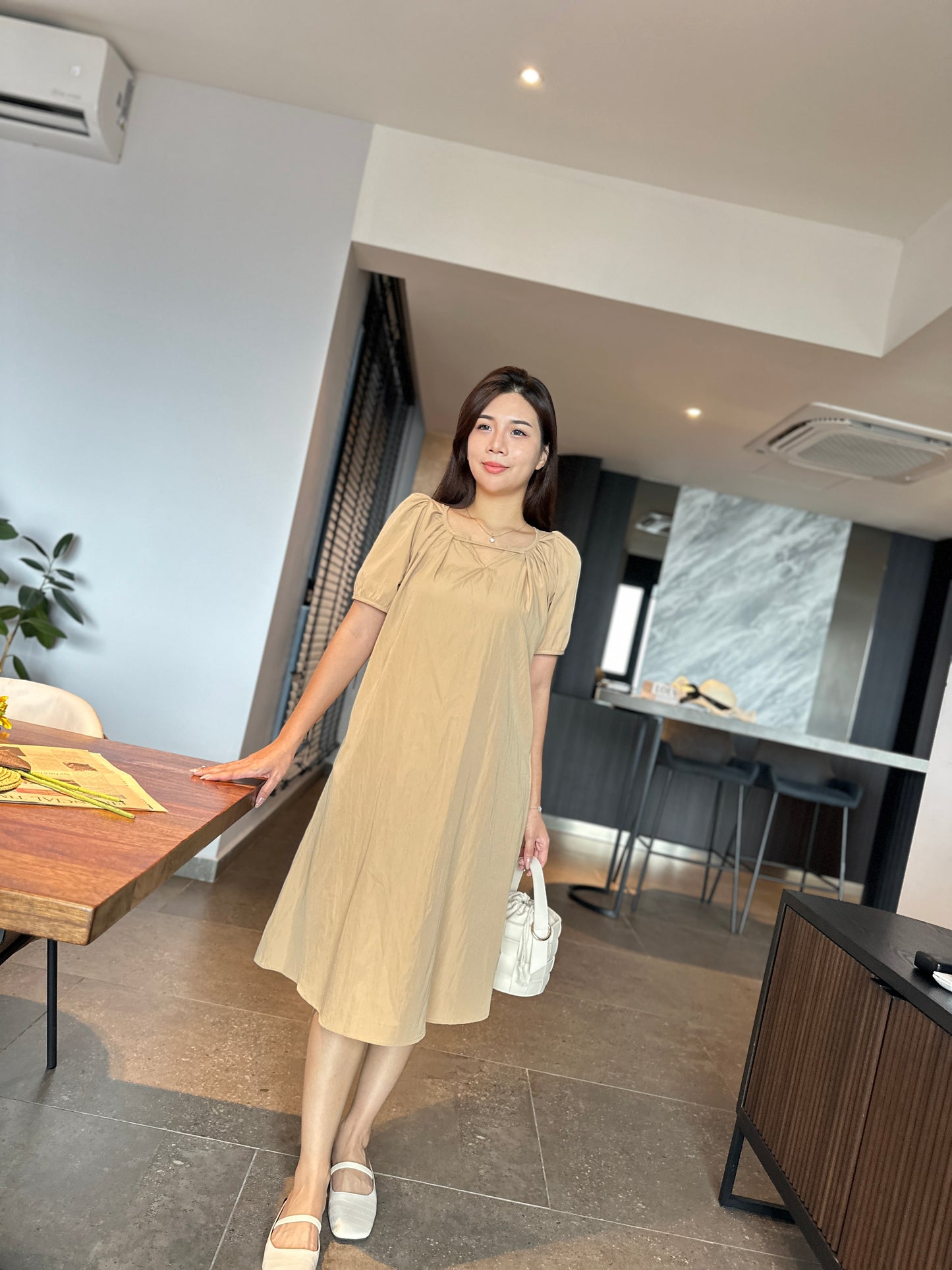 Mindee Khaki Loose Dress