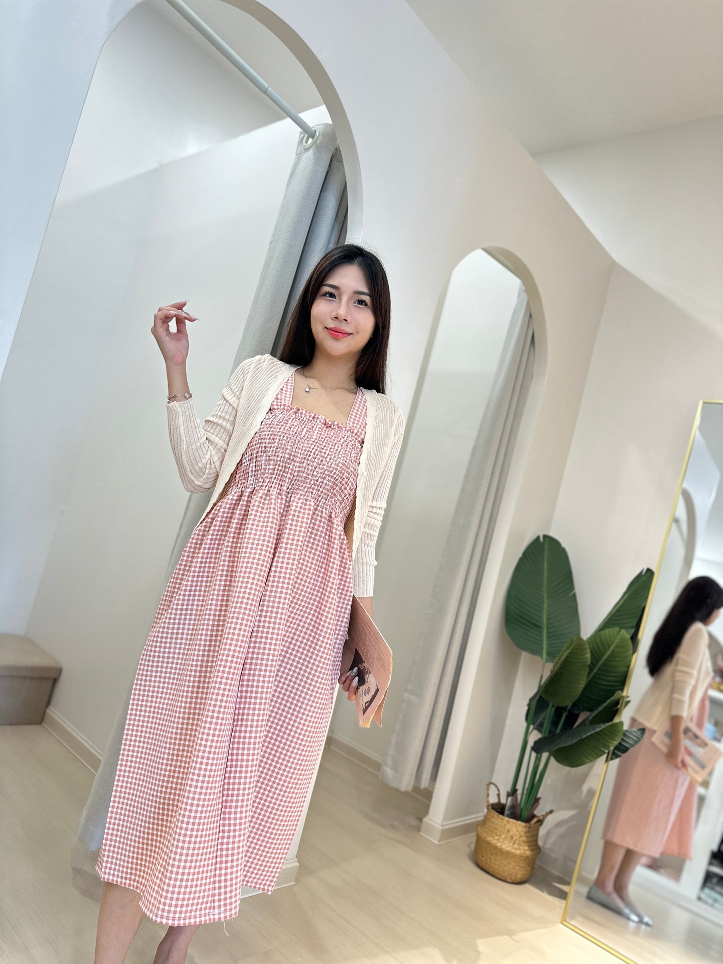 Liliah Checkered Midi Dress