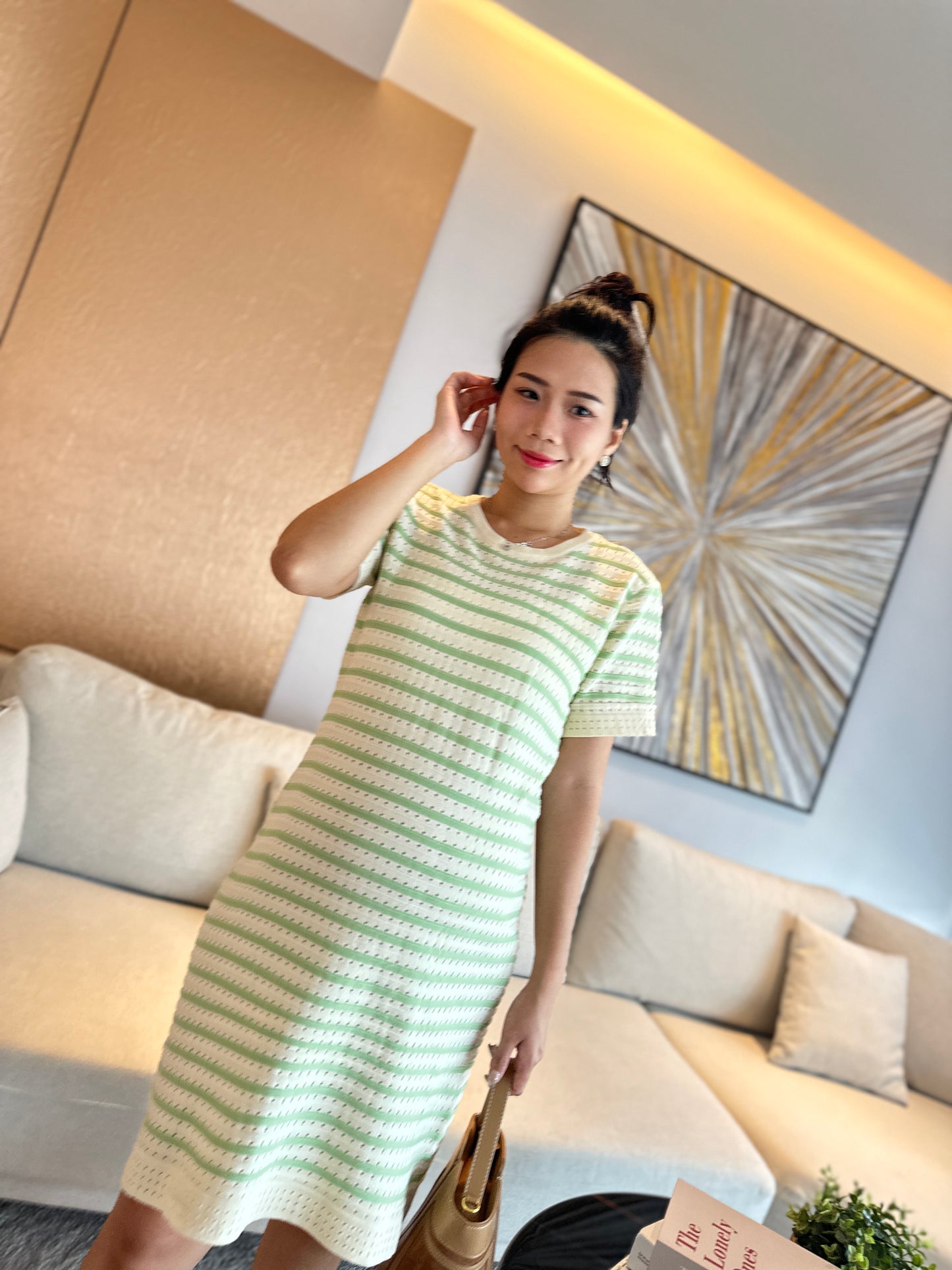 Ellass Stripes Knits Dress