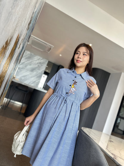 Weyzoe  Kitten Blue Stripes Dress
