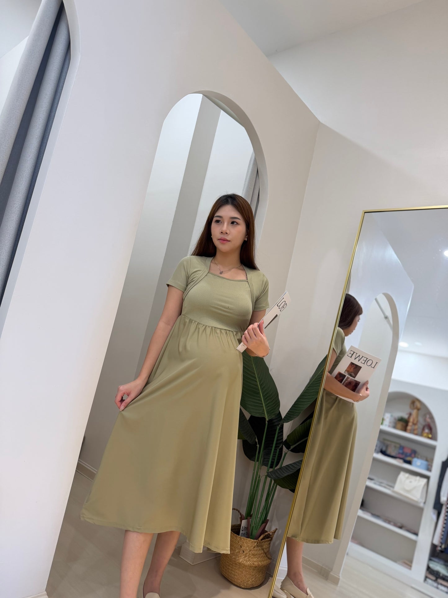 Celine Square Neck Midi Dress