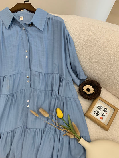 Lrene Button Flare Dress