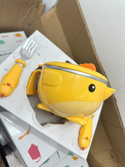 GoryeoBaby Stainless Steel Anti-drop Bowl Three-Piece Tableware Set