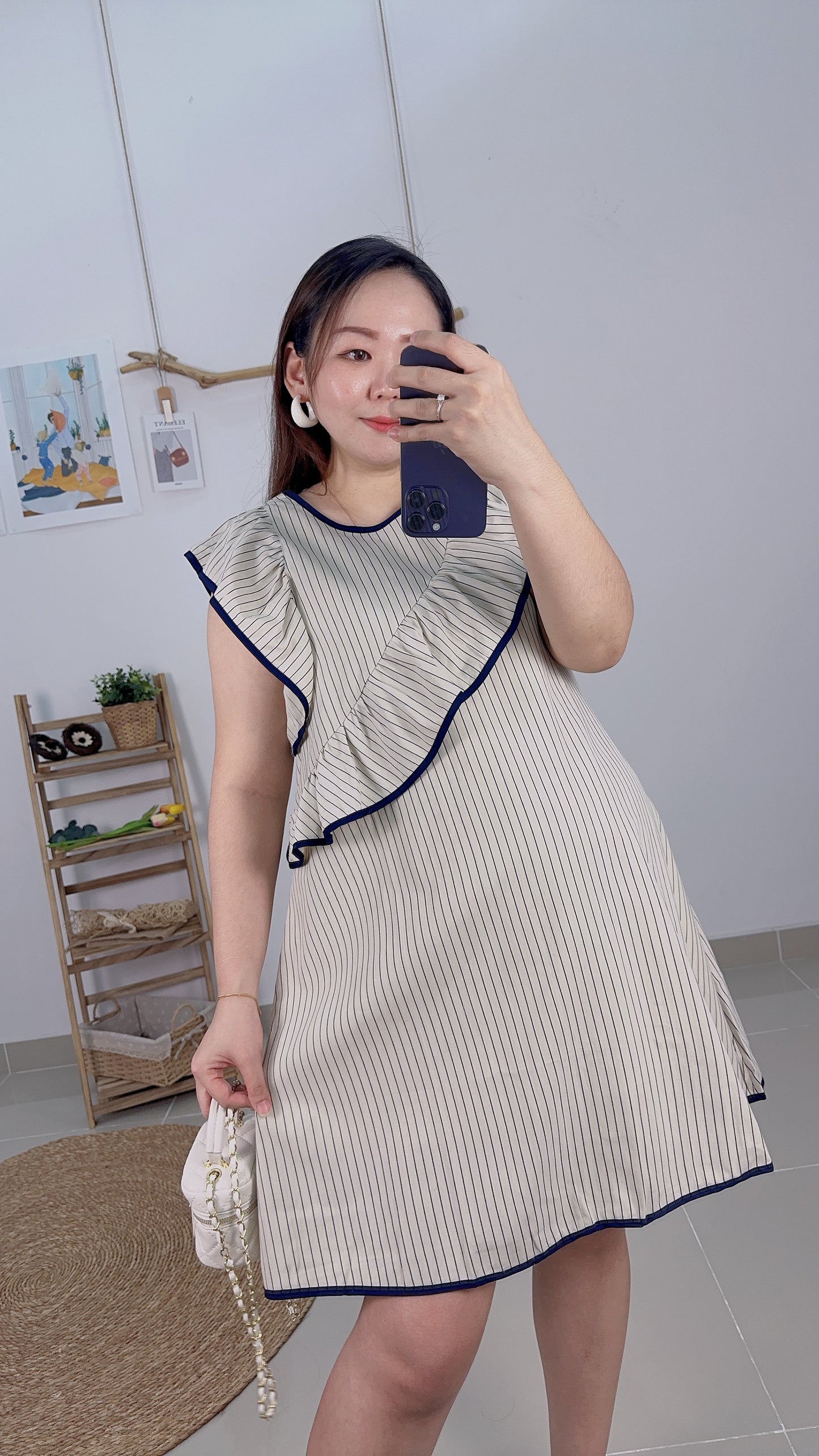 Alvera Ruffle Stripes Dress