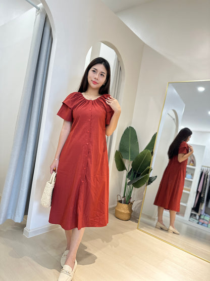 Feena Elegant Button Down Midi Dress