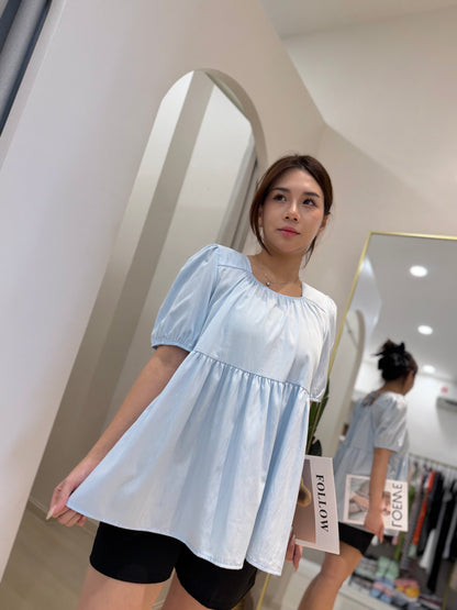 Cassia Babydoll Square Neck Top
