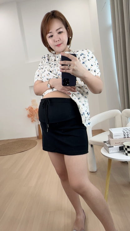 Shayne Cotton Casual Mini Skirt