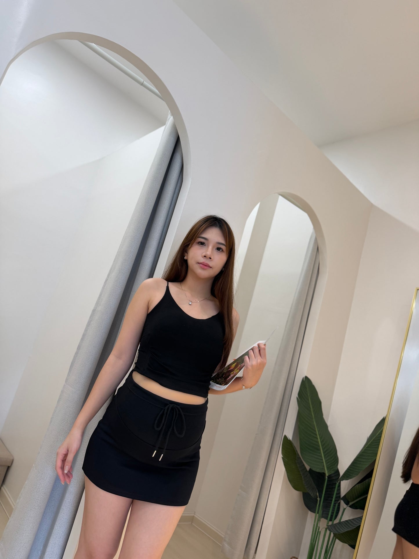Shayne Cotton Casual Mini Skirt