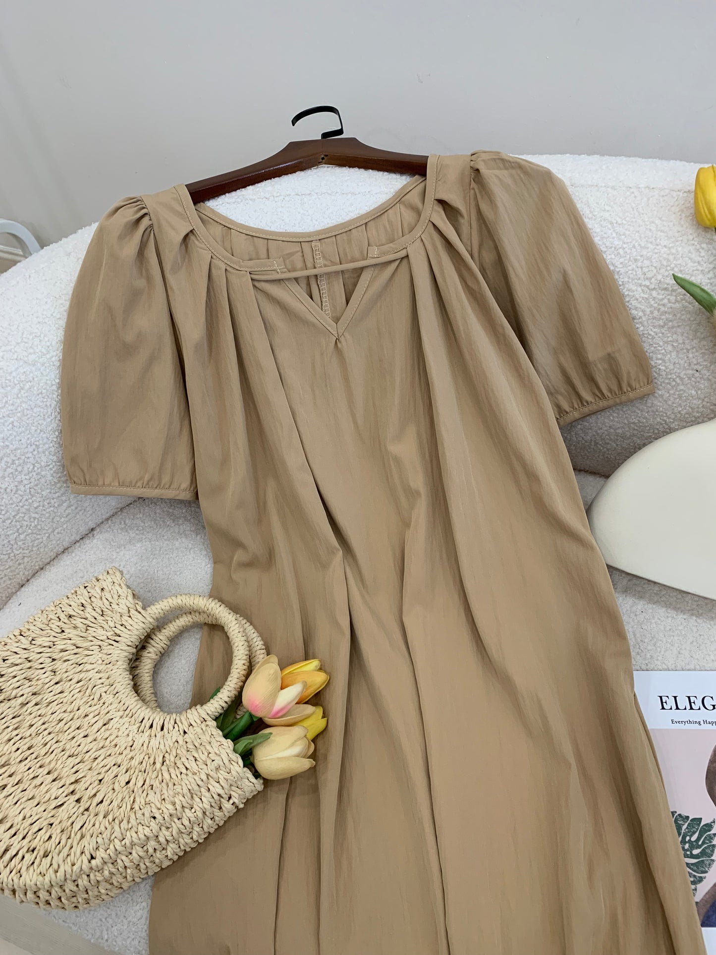 Mindee Khaki Loose Dress