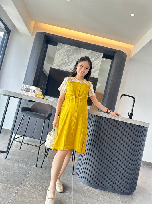 Lizz Mustard Nursing Dress