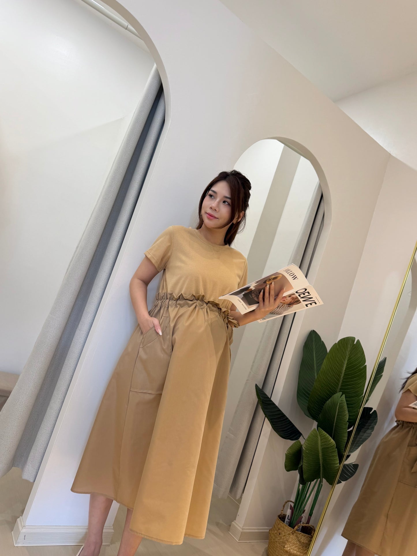 Zoyya Drawstring Pocket Flare Dress