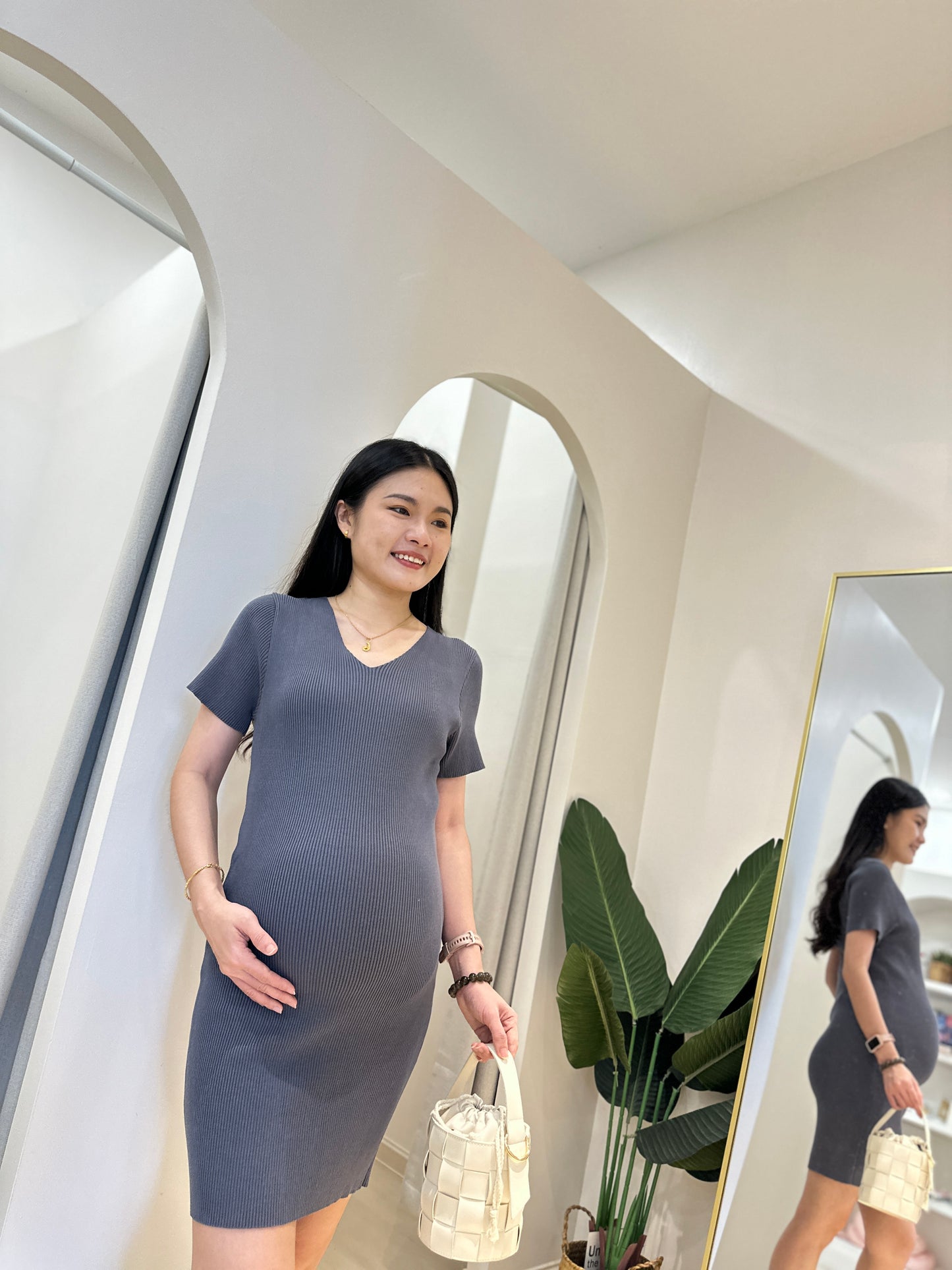 Elya V-Neck Knitted Dress